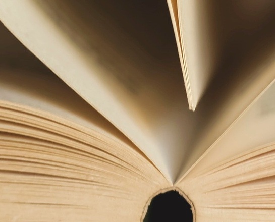 Buchseiten bilden ein Herz